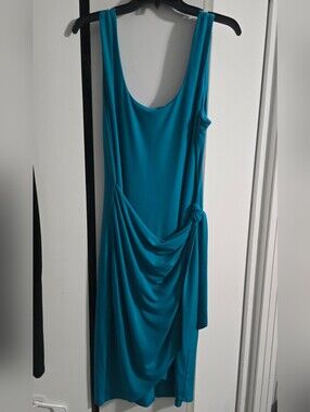 Express Teal Sheath Cocktail Midi Dress